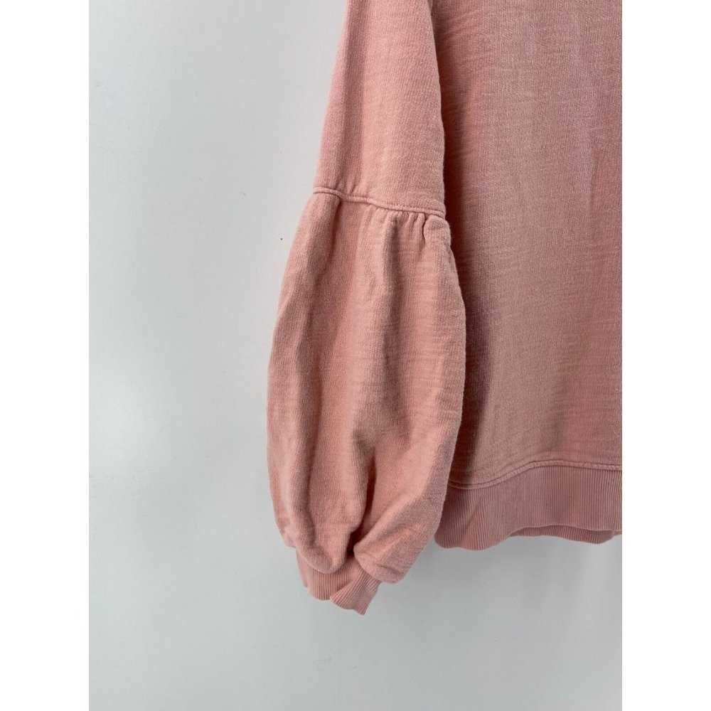 Time and Tru Women's Pink Balloon Sleeve Crop Sweatshirt Top Size M 8-10 - Picture 4 of 13